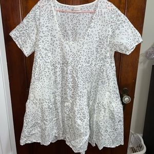 Off white flowy cheetah pattern dress